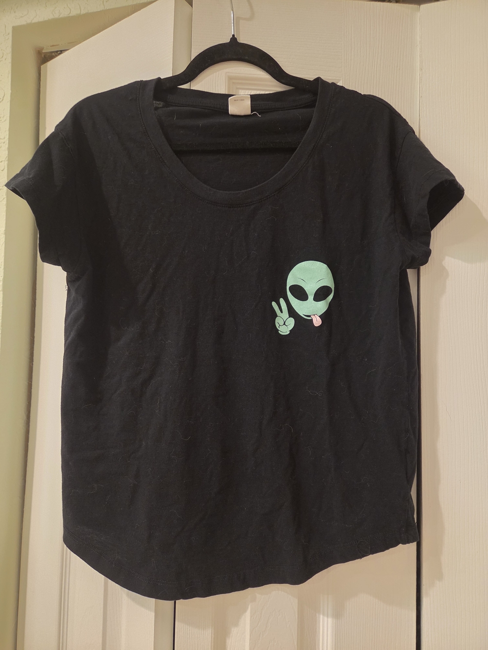 Peace Sign Alien Black Tee